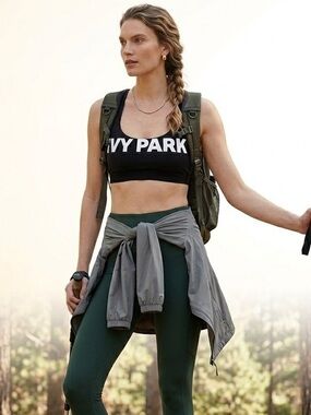 Ivy Park Black & White Logo Sports Bra Size Small